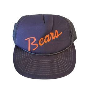 Vintage 90s Chicago Bears Snap Back Hat Cap Navy Orange Hanes Headwear, One Size